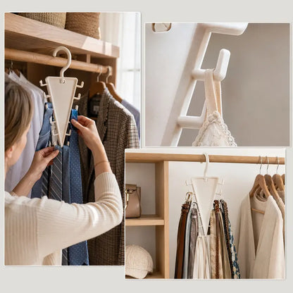 360° Rotatable V-Shaped Closet Organizer Hanger, Double-Sided Space-Saving Rack with 12 Hooks