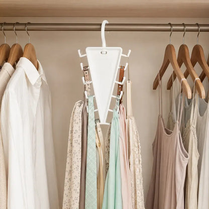 360° Rotatable V-Shaped Closet Organizer Hanger, Double-Sided Space-Saving Rack with 12 Hooks