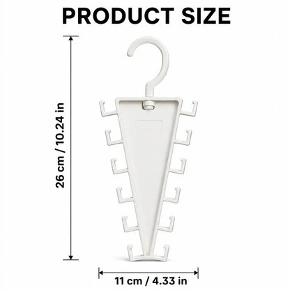 360° Rotatable V-Shaped Closet Organizer Hanger, Double-Sided Space-Saving Rack with 12 Hooks