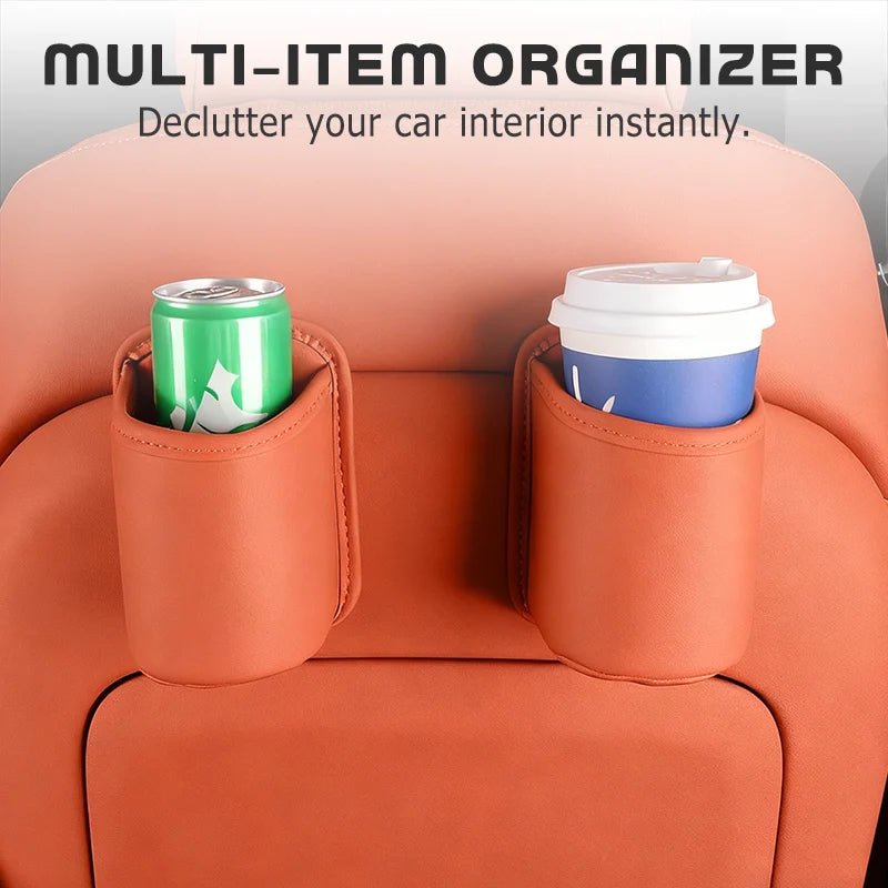 Leather car organizer used for small essentials