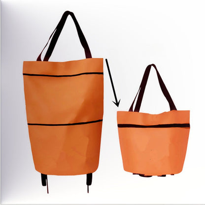 🛒 50% RABATT NU! 🧳 2‑i‑1 Hopfällbar Shoppingvagn – Stor Kapacitet & Slitstarkt Oxford-tyg – Perfekt för Matbutik, Marknad, Camping & Resor 🌿