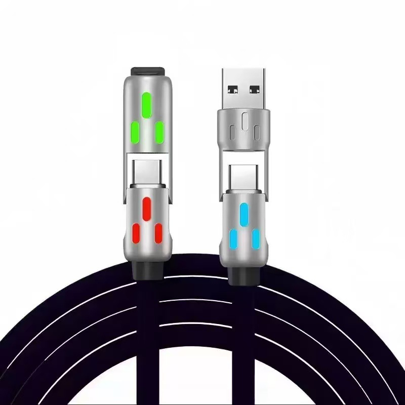 ✨Buy 1 get 1 free-Universal RGB 4-in-1 Fast Charging Cable-Completely upgraded