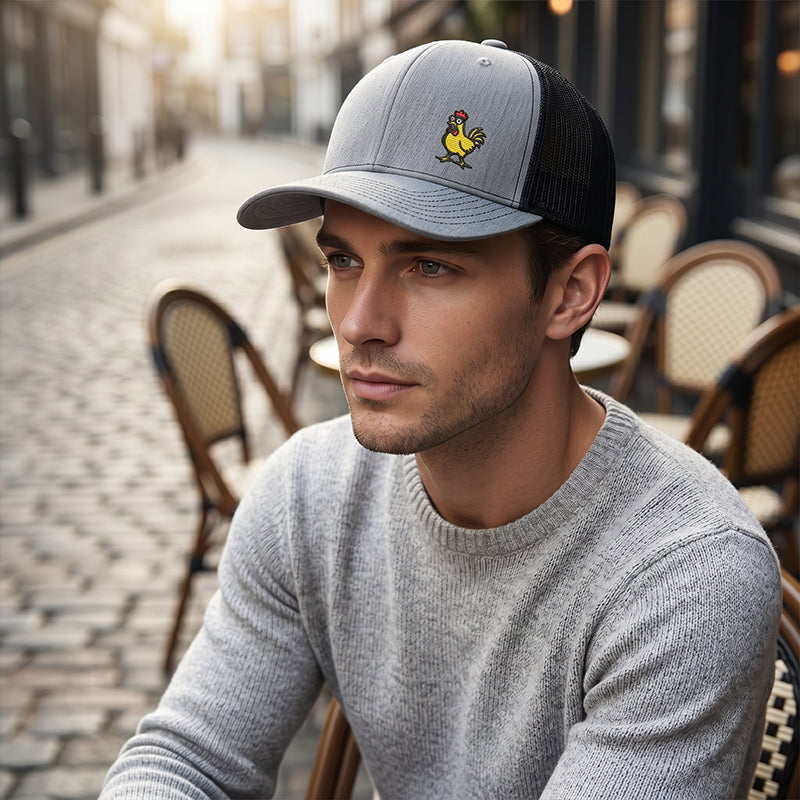 🐔Snapback-keps med broderad rolig kyckling🧢
