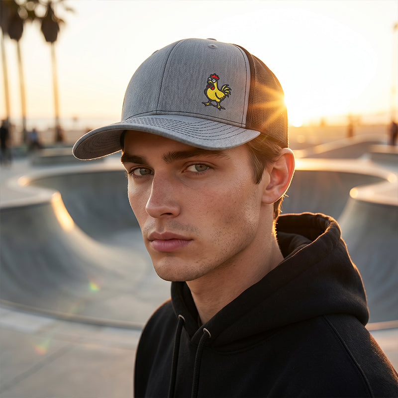 🐔Snapback-keps med broderad rolig kyckling🧢