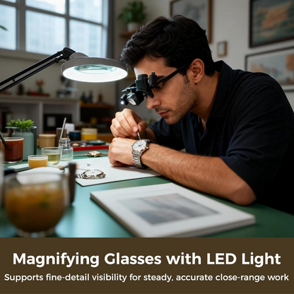 🔬 50% RABATT NU! 🔍 Precision LED förstoringsglasögon – Utbytbara linser & handsfree – Perfekt för prylfix, lödning eller smyckestillverkning – skonsamt för ögonen vid närarbete 🛠️