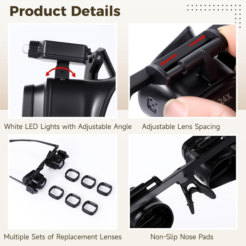 🔬 50% RABATT NU! 🔍 Precision LED förstoringsglasögon – Utbytbara linser & handsfree – Perfekt för prylfix, lödning eller smyckestillverkning – skonsamt för ögonen vid närarbete 🛠️