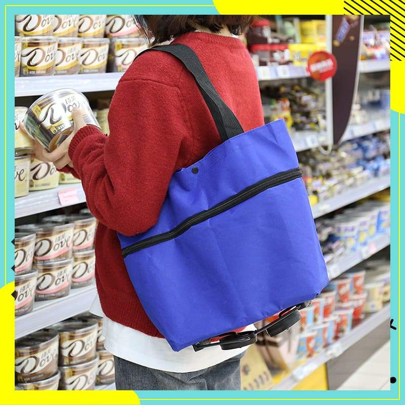 🛒 50% RABATT NU! 🧳 2‑i‑1 Hopfällbar Shoppingvagn – Stor Kapacitet & Slitstarkt Oxford-tyg – Perfekt för Matbutik, Marknad, Camping & Resor 🌿
