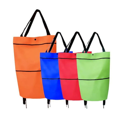 🛒 50% RABATT NU! 🧳 2‑i‑1 Hopfällbar Shoppingvagn – Stor Kapacitet & Slitstarkt Oxford-tyg – Perfekt för Matbutik, Marknad, Camping & Resor 🌿