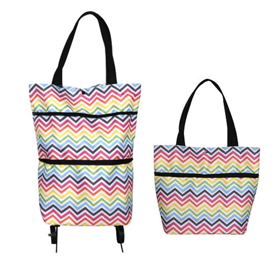 🛒 50% RABATT NU! 🧳 2‑i‑1 Hopfällbar Shoppingvagn – Stor Kapacitet & Slitstarkt Oxford-tyg – Perfekt för Matbutik, Marknad, Camping & Resor 🌿