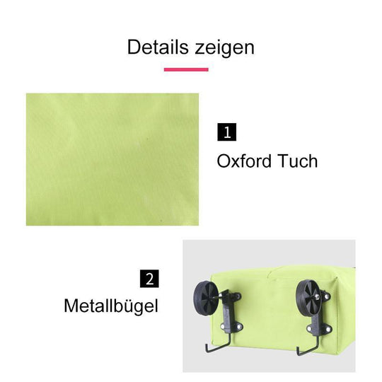 🛒 50% RABATT NU! 🧳 2‑i‑1 Hopfällbar Shoppingvagn – Stor Kapacitet & Slitstarkt Oxford-tyg – Perfekt för Matbutik, Marknad, Camping & Resor 🌿