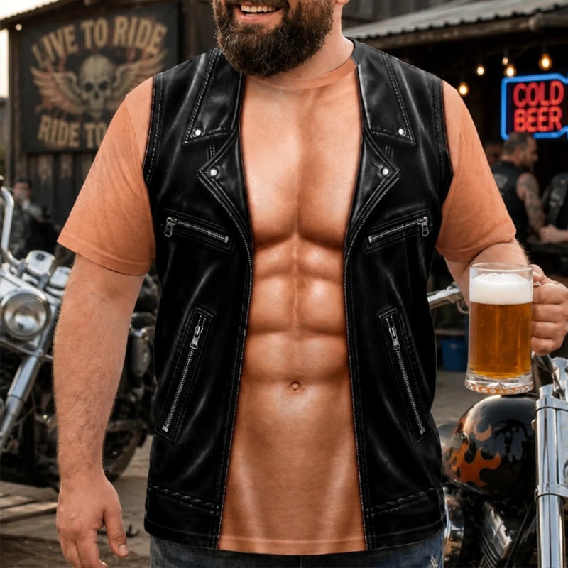 Men's Funny Fake Muscle Print T-Shirt - product image 1