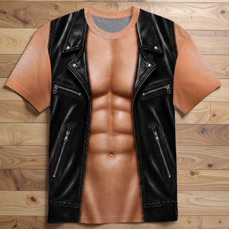 Men's Funny Fake Muscle Print T-Shirt - product image 8
